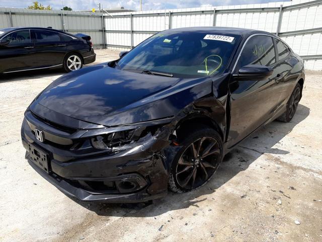 VIN: 2HGFC4B86KH309533 Auction: COPART Lot: 57839722 Location: KY - WALTON 2HGFC4B86KH309533 HONDA CIVIC 2019 BLACK Photo 2