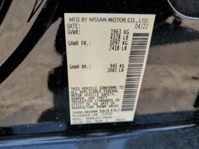 2022 Nissan Altima S VIN: 1N4BL4BV0NN369392 Lot: 58519272