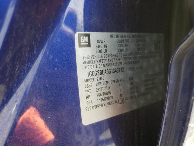 2016 CHEVROLET  COLORADO 1GCGSBEA6G1349772