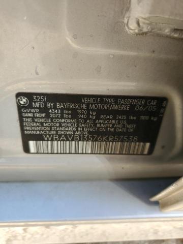WBAVB13576KR57538 BMW 325 I