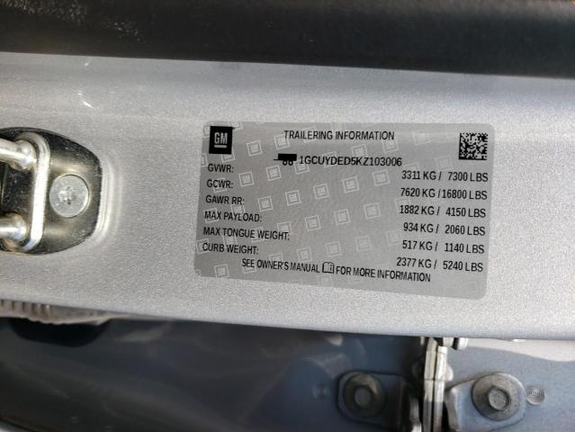 2019 CHEVROLET SILVERADO - 1GCUYDED5KZ103006