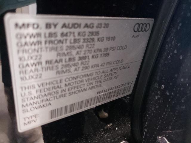 2020 AUDI Q8 PREMIUM WA1EVAF1XLD021572