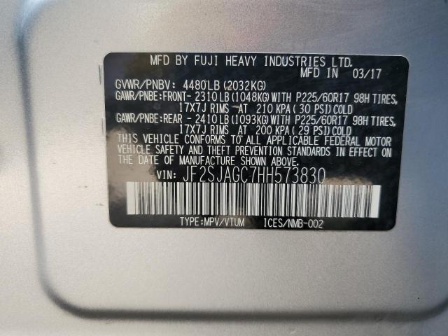 2017 SUBARU FORESTER 2 - JF2SJAGC7HH573830