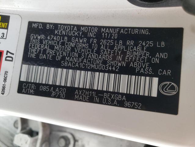 2021 LEXUS ES 300H BA 58ACA1C12MU003442
