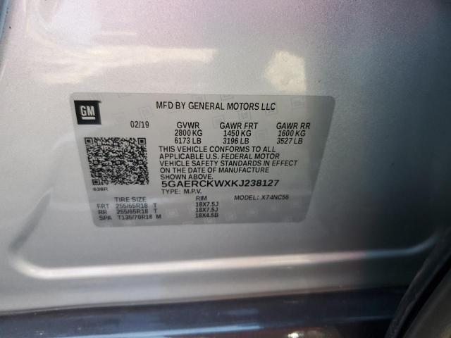 2019 BUICK ENCLAVE PR 5GAERCKWXKJ238127