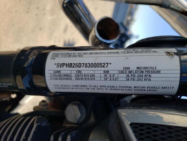 2008 VICTORY MOTORCYCLES HAMMER 5VPHB26D783000527