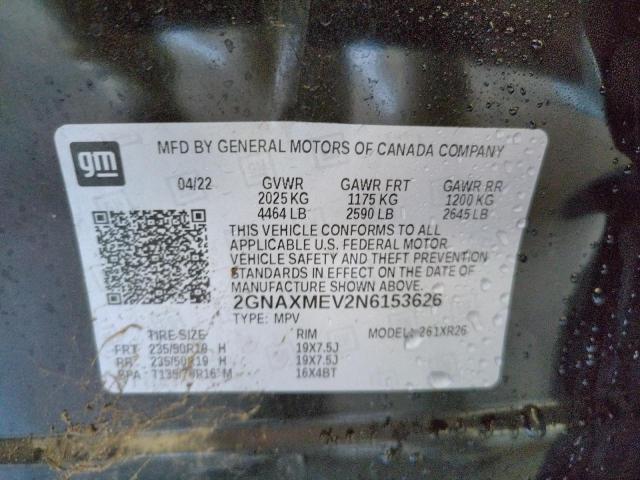2022 CHEVROLET EQUINOX RS 2GNAXMEV2N6153626