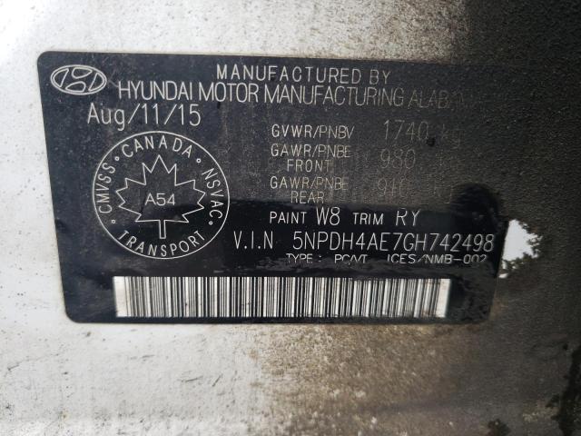 2016 HYUNDAI ELANTRA SE - 5NPDH4AE7GH742498
