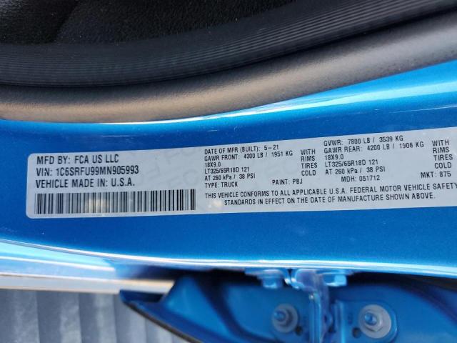 2021 RAM 1500 TRX 1C6SRFU99MN905993