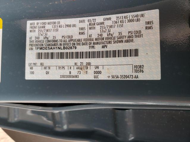 2022 FORD BRONCO BAS 1FMDE5AH1NLB02879