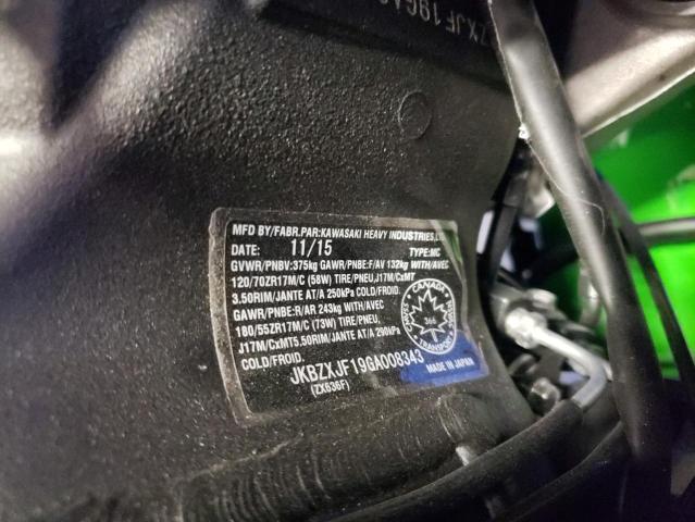 2016 KAWASAKI ZX636 F JKBZXJF19GA008343