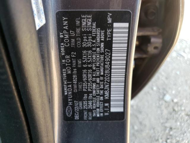 2008 Hyundai Tucson Se VIN: KM8JN72D28U849027 Lot: 51479714