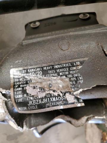 2021 KAWASAKI ZX636 K - JKBZXJH1XMA007260