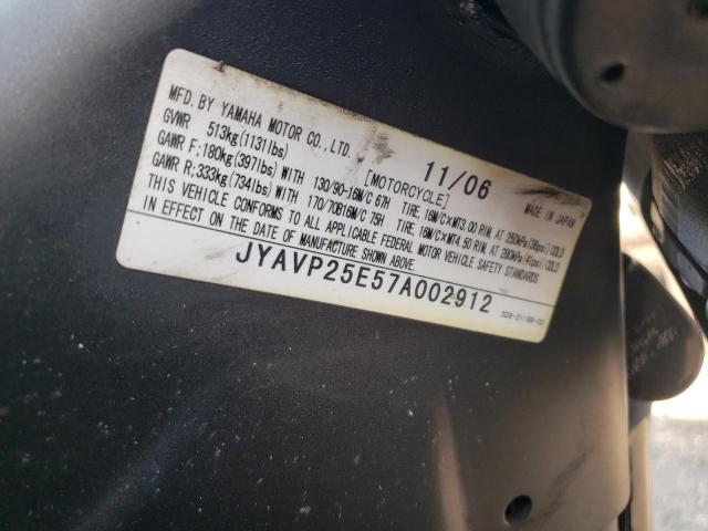 2007 YAMAHA XVS1300 CT JYAVP25E57A002912