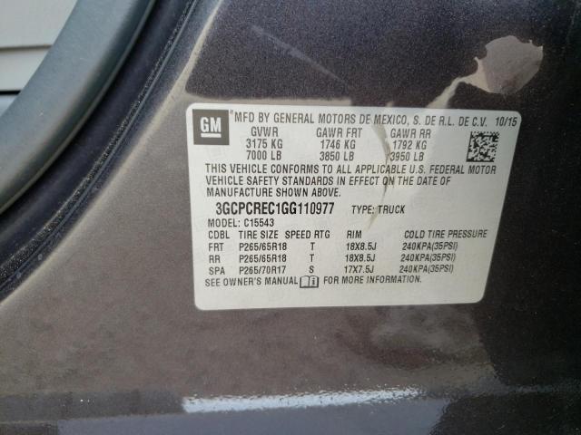 2016 CHEVROLET SILV1500 2 3GCPCREC1GG110977