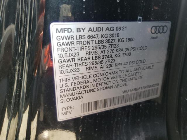 2022 AUDI RS Q8 WU1ARBF12ND000235