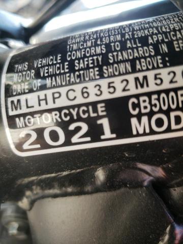 2021 HONDA CB500 FA MLHPC6352M5200528