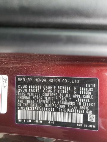 2018 HONDA CLARITY TO JHMZC5F37JC003330