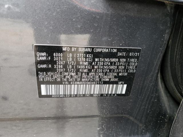 2021 SUBARU ASCENT TOU 4S4WMARD5M3462113
