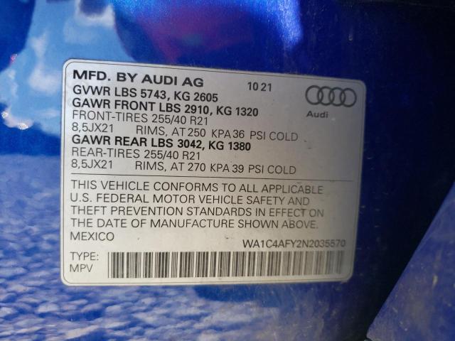 2022 AUDI SQ5 PRESTI WA1C4AFY2N2035570