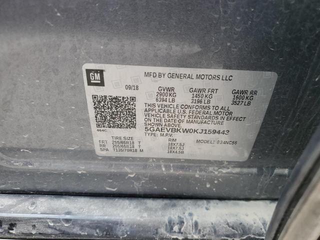 2019 BUICK ENCLAVE PR 5GAEVBKW0KJ159443