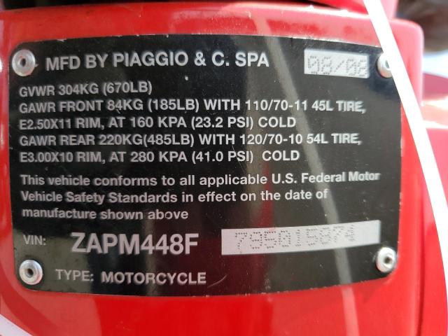 2009 VESPA LX 150 ZAPM448F795015874