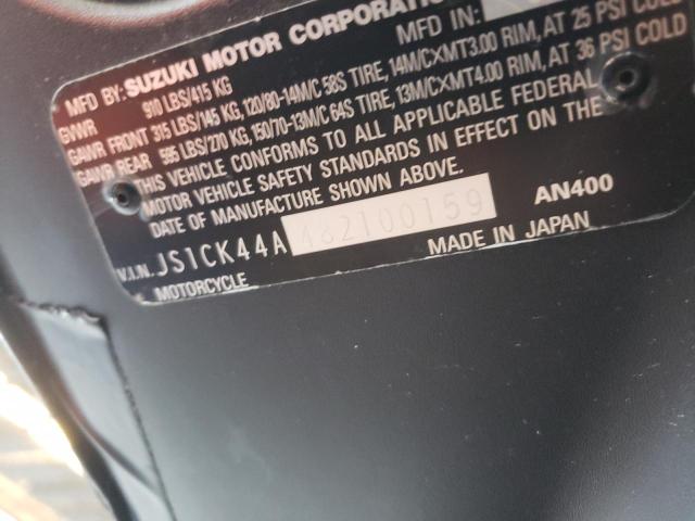2008 SUZUKI AN400 JS1CK44A482100159