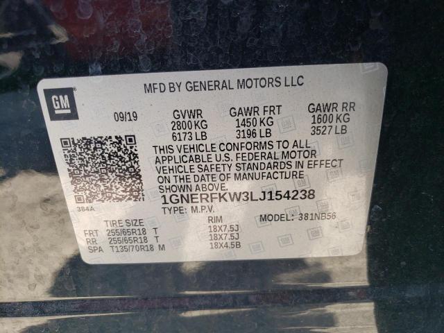 1GNERFKW3LJ154238 | 2020 Chevrolet traverse ls