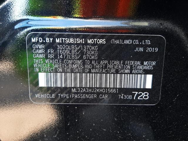 2019 MITSUBISHI MIRAGE ML32A3HJ2KH015661