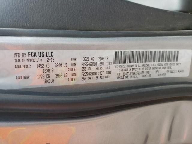 2019 DODGE DURANGO SS 1C4SDJFT9KC701450