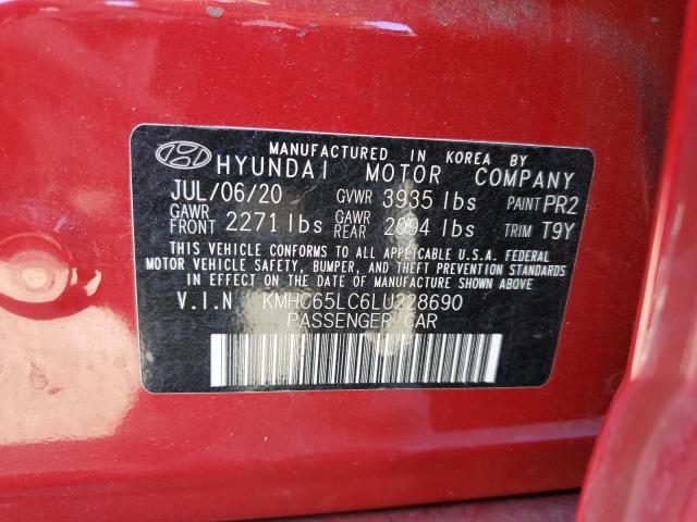 2020 HYUNDAI IONIQ BLUE - KMHC65LC6LU228690