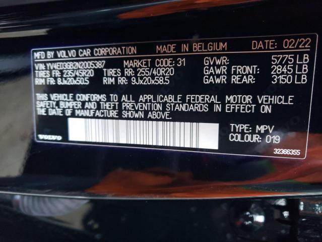 2022 VOLVO C40 P8 REC YV4ED3GB2N2005387