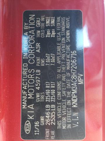 KNDPM3AC8H7206716 KIA Sportage Lx