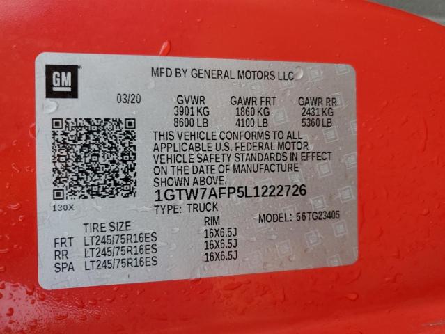 2020 GMC SAVANA 1GTW7AFP5L1222726