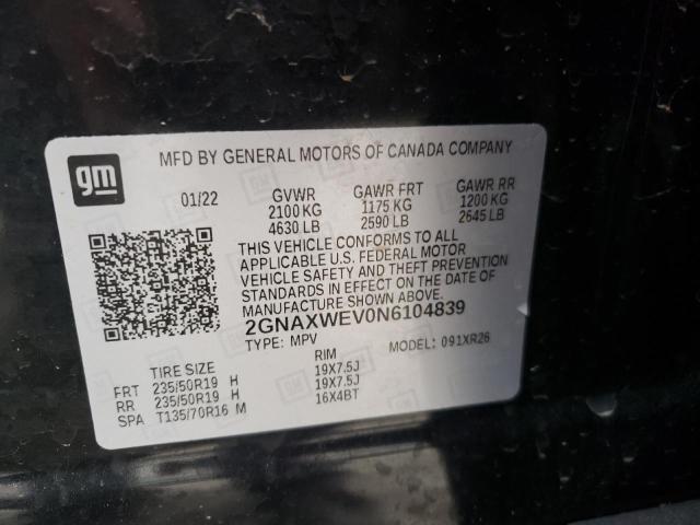 2022 CHEVROLET EQUINOX RS 2GNAXWEV0N6104839