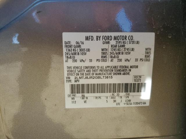 2016 LINCOLN MKX PREMIE 2LMTJ8JR2GBL73815