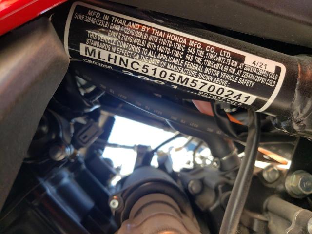 2021 HONDA CBR300 R MLHNC5105M5700241