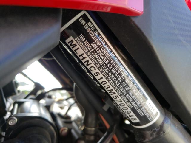 2021 HONDA CBR300 R MLHNC5103M5700948