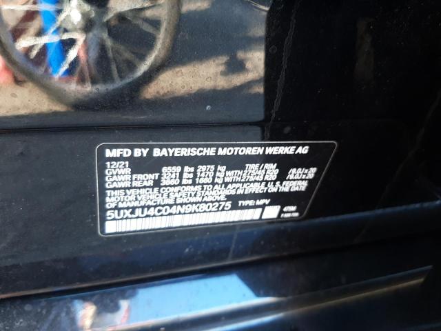 2022 BMW X5 M50I 5UXJU4C04N9K80275