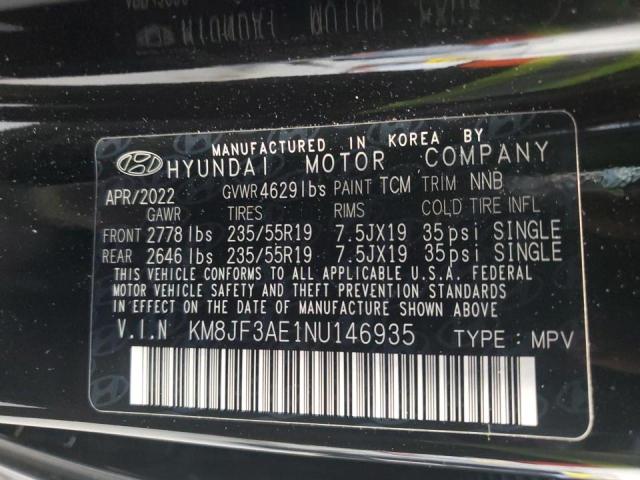 2022 HYUNDAI TUCSON N L KM8JF3AE1NU146935
