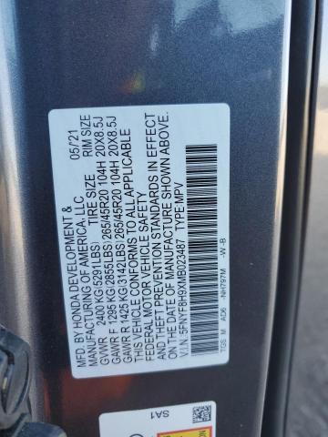 2021 HONDA PASSPORT T 5FNYF8H9XMB023487