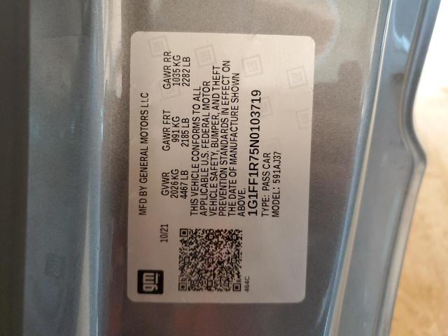 2022 CHEVROLET CAMARO LT1 1G1FF1R75N0103719