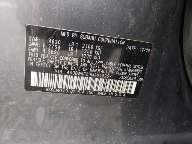 2021 SUBARU LEGACY PRE 4S3BWAF61M3010257