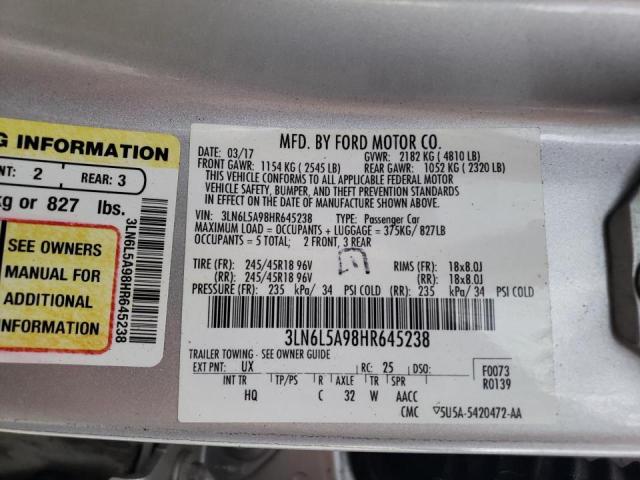 2017 LINCOLN MKZ PREMIE 3LN6L5A98HR645238
