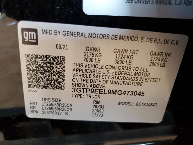 2021 GMC SIERRA 3GTP9EEL9MG473045