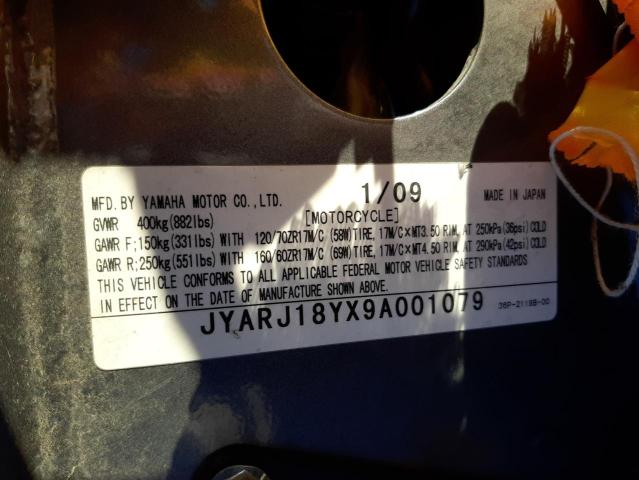 2009 YAMAHA FZ6 R JYARJ18YX9A001079