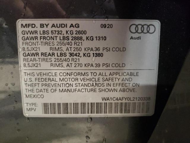 2020 AUDI SQ5 PRESTI WA1C4AFY0L2120338