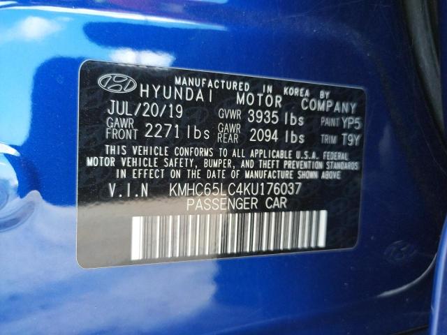 2019 HYUNDAI IONIQ BLUE - KMHC65LC4KU176037