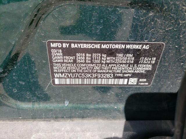 2019 MINI COOPER S E WMZYU7C53K3F93283