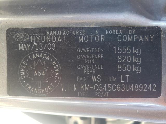 KMHCG45C63U489242 Hyundai ACCENT GL